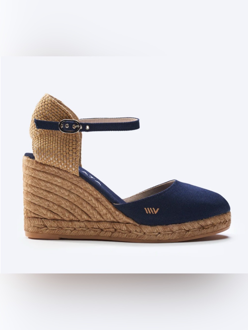 New Viscata Satuna Canvas Espadrille Platform Wedges‎ in Navy Boho Size 39